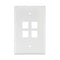 41091-4WN LEVITON Wallplate, QuickPort, Midsize, Single-Gang, 4 Ports, White