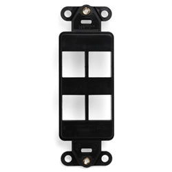 Leviton 41644-00E QuickPort Decora Insert, Black, 4 Port