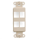 Leviton 41644-00I QuickPort Decora Insert, Ivory, 4 Port