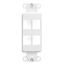 Leviton 41644-00W Decora Insert QuickPort, White, 4 Port