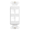 Leviton 41644-00W Decora Insert QuickPort, White, 4 Port