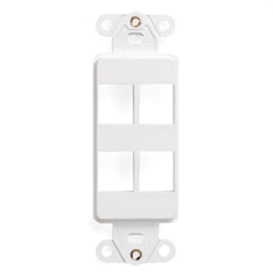 Leviton 41644-00W Decora Insert QuickPort, White, 4 Port