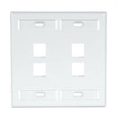 Leviton 42080-4WP QuickPort Faceplate, White, 4 Port