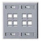 Leviton 42080-8GP QuickPort Faceplate, Gray, 8 Port