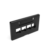 Leviton 49910-HE4 QuickPort Herman Miller Furniture Faceplate, Black, 4 Port