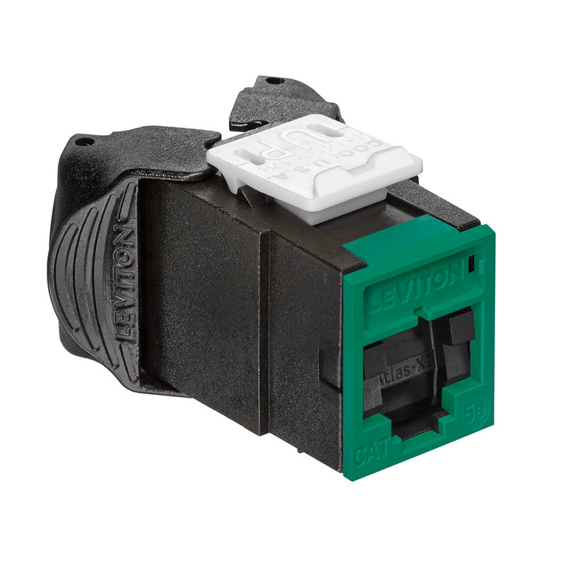 5EUJK-SV5 LEVITON Atlas-X1 Cat5e UTP QuickPort Connector, Green