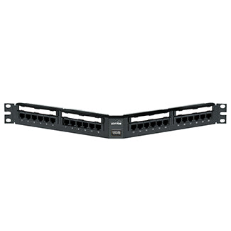 5G597-U24 LEVITON 110-Style Patch Panel, Cat 5e, Angled, 24-Port