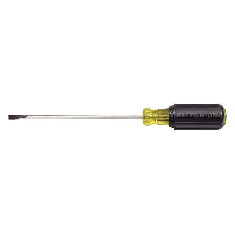 601-6 Klein Tools Screwdriver, Narrow Cabinet Tip, 3/16 Inch Slotted, 6 Inch Shank