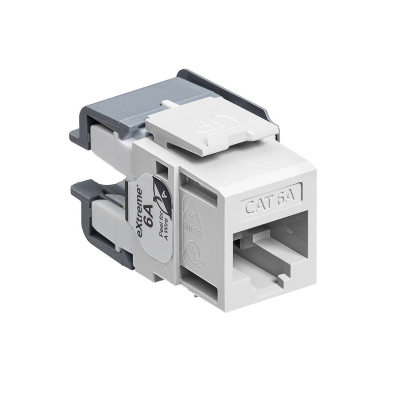 6110G-RW6 Modular Jack, Leviton QuickPort, CAT6A, RJ45, White