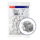 61110-BG6 Modular Jack, Leviton QuickPort eXtreme, CAT6, RJ45, 25 Pack, Gray