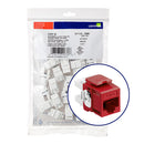 61110-BR6 Modular Jack, Leviton QuickPort eXtreme, CAT6, RJ45, 25 Pack, Red