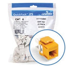 Leviton 61110-BY6 CAT6 RJ45 QuickPort eXtreme Jack Module, Yellow, 25 Pack