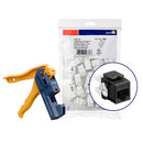 61110-JE6 Modular Jack, Leviton QuickPort eXtreme, CAT6, W/ Tool, 150Pack, Black