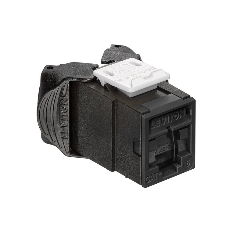 61UJK-SE6 LEVITON Atlas-X1 Cat 6, UTP QuickPort Connector, Black