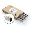 6ASJK-CE6 Modular Jack, Leviton QuickPort Atlas-X1, CAT6A, RJ4, Shielded, Black, 12 Pack