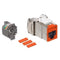 6ASJK-SO6 LEVITON Modular Jack, Shutter, QuickPort Atlas-X1, CAT6 Shielded, Orange