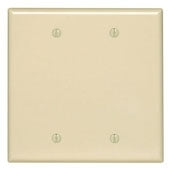 Leviton 80725-00I Blank, Unbreakable, Double Gang Faceplate, Ivory