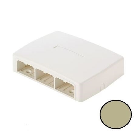 Panduit CBXQ6EI-A Mini-Com 6 Port, Quick Release Cover Surface Mount Box, Electric Ivory