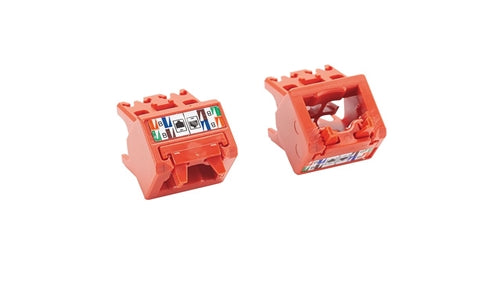 CJUDCAPRD-X, Panduit Mini-Com CAT5E, Up/Down, 45 Degree, Wirecap, Red (MOQ: 10; Increment of 10)