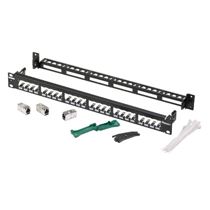 CP24WSBBK6TGBL, Panduit PatchPanel,Shielded,24Pt, Black (MOQ: 1; Increment of 1)