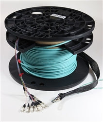 Non-Armored OM4 24 Fiber Pre-Terminated Fiber Optic Cable, Indoor/Outdoor, Plenum