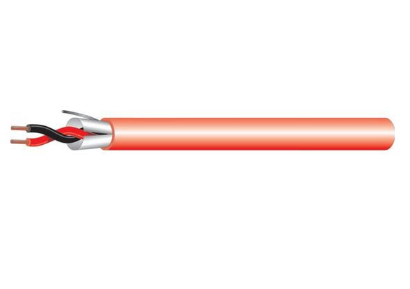 162SLD-SFPLP-RIB-RDWH 16/2 Fire Alarm Cable , 2 Conductor, 16 AWG, Shielded, Plenum Jacket, White Stripe, 1000 Feet