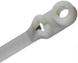 Belden DT-07-50-MH-9-C Diamond Cable Tie, 8 Inch, Standard, Nylon with Mt. Hole, 100 Pack, White