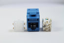 Belden RV6MJKUBL-B24 CAT6 RJ45 REVConnect/KeyConnect Jack Module, Blue, 24 Pack