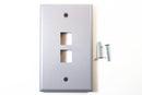 Leviton 41080-2GP QuickPort Faceplate, Gray, 2 Port