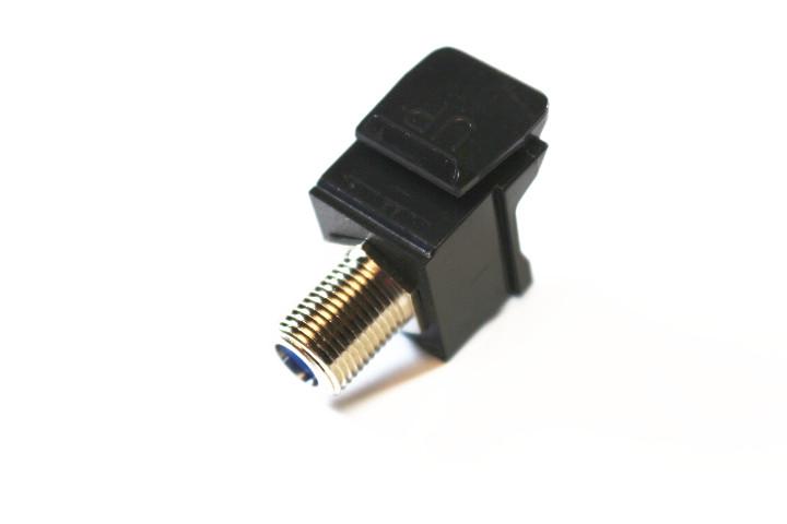 Leviton 41084-FEF Type-F Coupler QuickPort Jack Module, Black