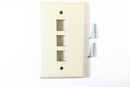 Leviton 41080-3IP QuickPort Faceplate,Ivory, 3 Port