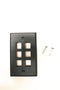 Leviton 41080-6EP QuickPort Faceplate, Black, 6 Port