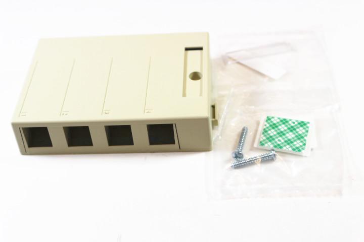 Leviton 41089-4IP QuickPort Surface Mount Box, Ivory, 4 Port