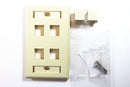 Belden AX104198 KeyConnect Faceplate, Ivory, 4 Port