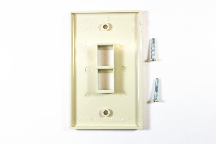 Leviton 41080-2IP QuickPort Faceplate, Ivory, 2 Port