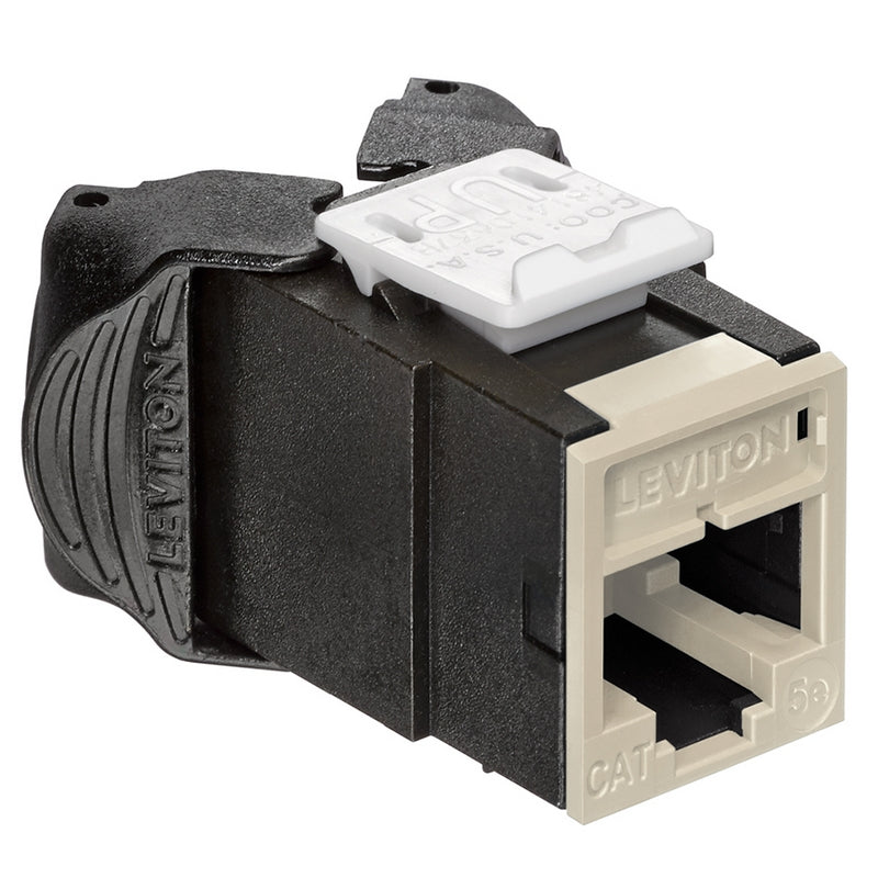 5EUJK-RI5 Modular Jack, Leviton QuickPort Atlas-X1, CAT5e, RJ45, Ivory