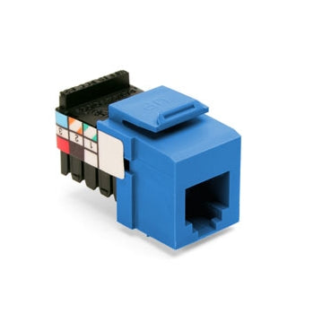 41106-RL6 Modular Jack, Leviton QuickPort, CAT3, RJ12, Blue