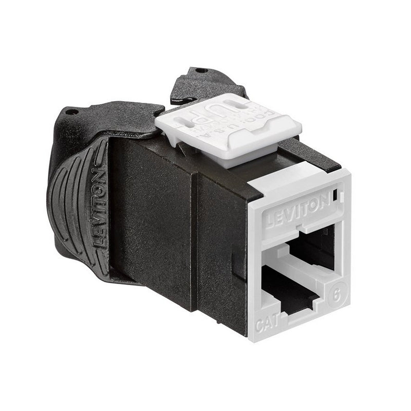 61UJK-RW6 Modular Jack, Leviton QuickPort Atlas-X1, CAT6, RJ45, White