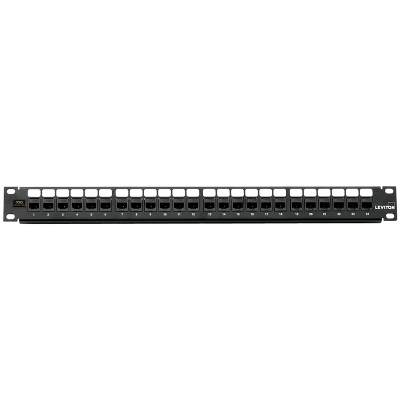 6910G-U24 Patch Panel, Leviton QuickPort, 24 Port, Modular (kitted with CAT6A jacks), Rack Mount