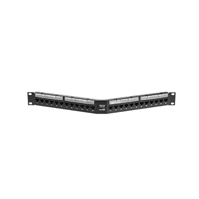 6A587-U24 Patch Panel, Leviton, Angled 24 Port, CAT6A, Rack Mount