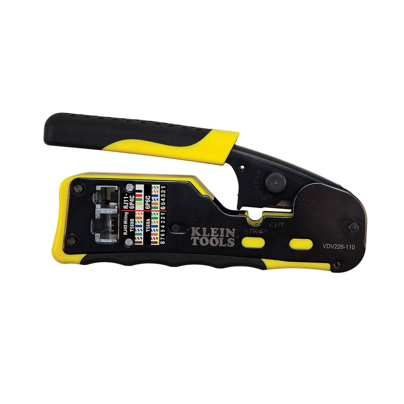 Klein Tools VDV226-110 Modular Crimper, Crimps & Trims Klein RJ45 Pass-Through Plugs