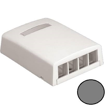 Panduit NK4BXIG-AY Netkey 4 Port Surface Mount Box, Gray