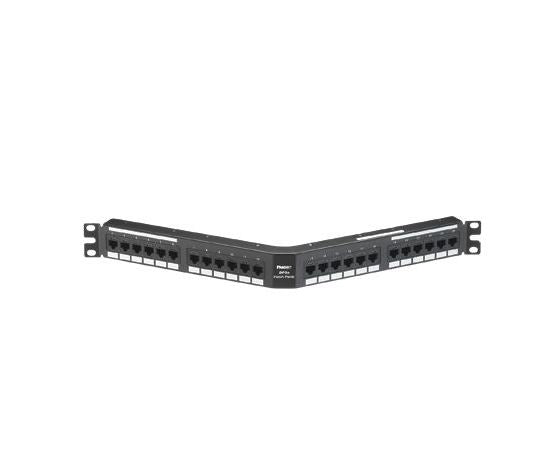 NKA6PPG24Y, Panduit Netkey CAT6, Patch Panel, Angled 24 Port, Rack Mount (MOQ: 1; Increment of 1)