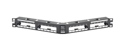 QASP24BL, Panduit Patch Panel: Panduit QuickNet, Angled, Metal, 24 Port, accepts Copper Assemblies & SFQ Fiber Cassettes (MOQ: 1; Increment of 1)