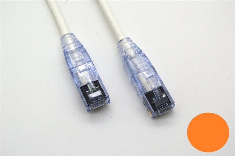 RJ86-MINI-03-OR MINI PATCH CABLE: CAT6 RJ45, 3 Ft - Orange