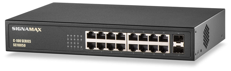 SC10050 Ethernet Switch: Signamax C-100, 16 Port, Gigabit with PoE+, SFP Ports