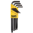 BLK12 Klein Tools Hex Key Set, 12 Key Ball End, L Style with Caddy, Inch Measures