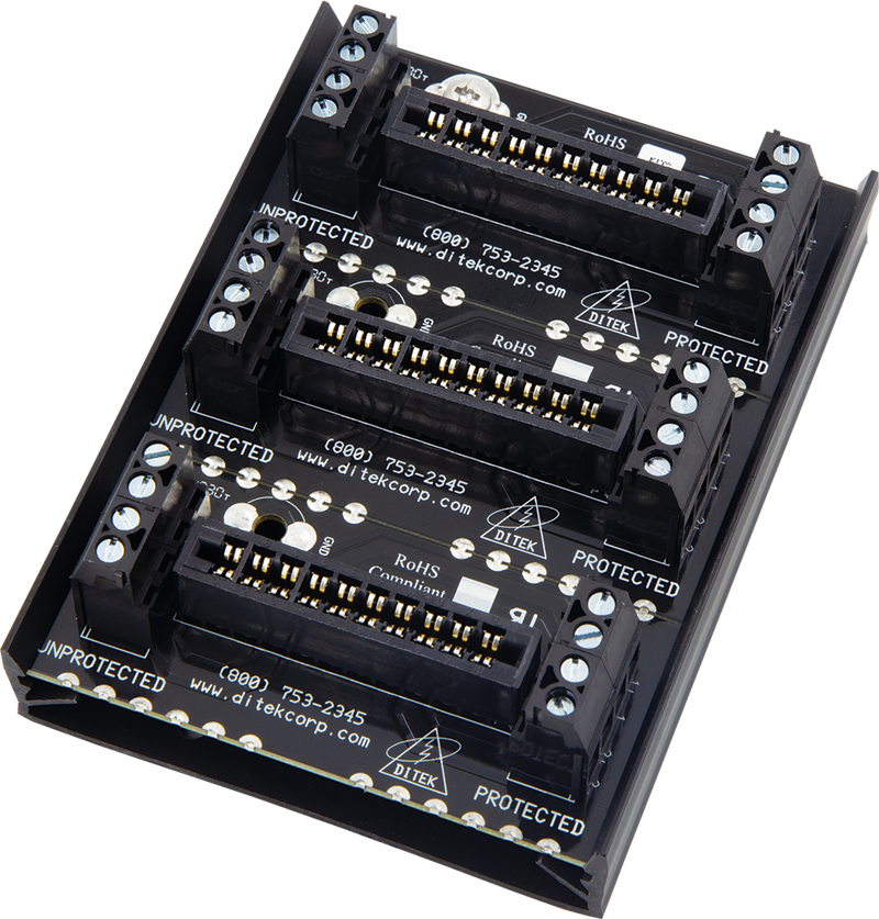 DTK-3MB Ditek Three Module Snaptrack-type Base for 2MHLP Series