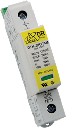 DTK-DR120P1 Ditek 120VAC Single Phase, 2W(+G), DIN Rail SPD Type 1CA,  UL1449